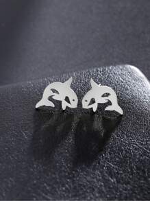 1 Paar Edelstahl-ohrstecker In Tier-, Schneeflocken-, Stern-, Mond- Und Herzform Für Damen, Niedlicher Miniatur-ohrschmuck, Geburtstags- Und Weihnachtsgeschenk