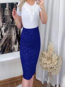 AVI Moda Crista Women Skirts - Royal Blue - View 3