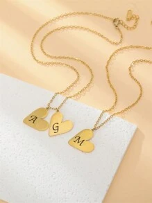 1 Stück personalisierte Initiale Einzelbuchstaben Love Gravur Kette, gravierte Name Kette Anhänger Geschenk für Freundin, Valentinstags Geschenk, Brautjungfer Geschenk, Weihnachtsgeschenk, Muttertags Geschenk, Geschenk für sie - Gold - Übersicht 9