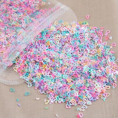 20 G/paquete De Material De Relleno De Lentejuelas De Plástico De Colores Mezclados Al Azar, Que Incluyen Formas De Corazón, Estrella, Conejito, Concha, Copo De Nieve Y Letras; Adecuado Para Manualidades, Como Pinzas Para El Cabello Y Productos De Gel.