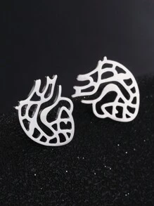 1 Paar Edelstahl-ohrstecker In Tier-, Schneeflocken-, Stern-, Mond- Und Herzform Für Damen, Niedlicher Miniatur-ohrschmuck, Geburtstags- Und Weihnachtsgeschenk
