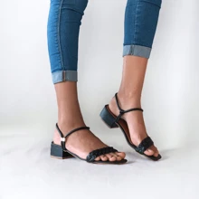Women Heeled Sandals - Black - View 5