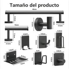 Juego De Accesorios De Baño Toalleros 304 Inoxidable 11 Pzas - Color plata natural - Ver 5
