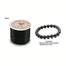 1 Roll Bead String Rubber Stretchy String Elastic String 0.5mm Crystal String DIY Jewelry Making Cord Bracelets Beading Thread 50m/Roll for Children Adult Women Men Girls - Black - View 10
