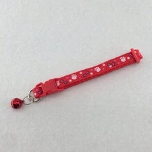 1 Miếng Đỏ  Cái vòng Pet Với Khúc xương , In nét mỏng Và Hình sao Patch , Thích hợp Đối với Mèo Và Chó Với chuông Đồ trang trí - Đỏ - Xem 3