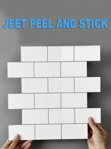 White Subway Tiles Self Adhesive Kitchen Splashbacks, Peel and Stick Wall Tile Stickers, Stick on Tiles Splashback (, Thicker Design) - Multicolor - View 5