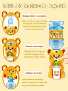 Juguete Dispensador De Agua, Mini Bebedero De Plástico Para Niños Crecimiento Saludable Para Agua Pura - Tigre - Ver 3
