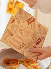 50入組bs三明治包裝盒,塗層紙包裝盒,漢堡包盒,防油,可剪切的雙層,可愛的烤盤