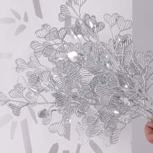 6 Piezas De Decoración De Hojas Doradas/platas, Decoración De Habitación Estética, Decoración De Jardín, Decoración Del Hogar, Decoración De Casa, Arreglo De Toque Real, Decoración De Escena, Decoración De Boda, Decoración De Vacaciones, Decoración De Fiesta, Decoración De Celebración De Acción De Gracias - Plateado - Ver 6