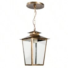 Luminária Lustre Pendente Colonial de Parede Vidro Transparente 14C - Ouro Velho - Visão 1