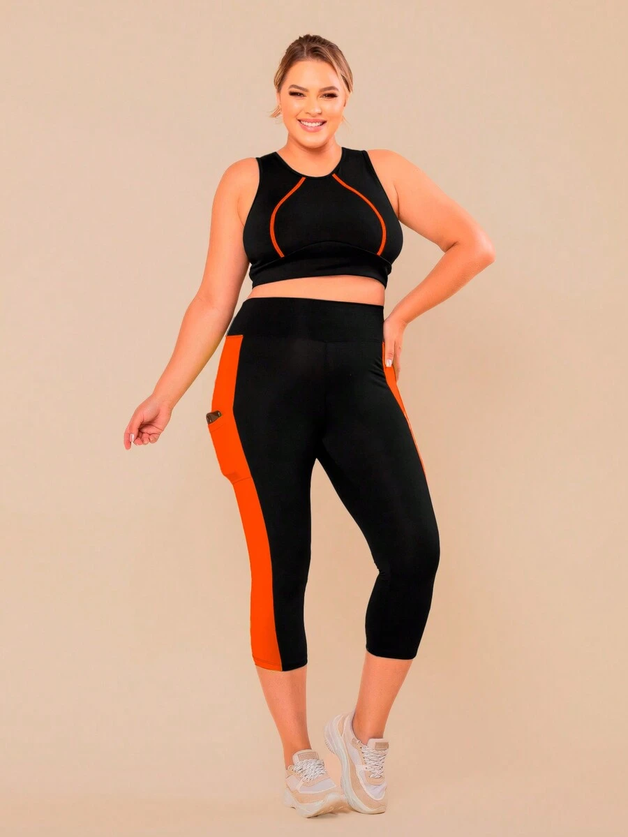 Plus Size Sports Sets - Naranja - Ver 1