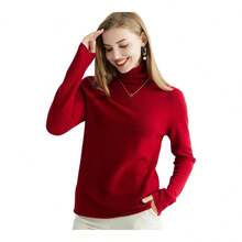 Sueter Manga Larga Cuello De Tortuga Para Mujer Sweater Moda Jersey Mujer - Rojo - Ver 2