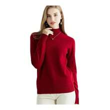 Sueter Manga Larga Cuello De Tortuga Para Mujer Sweater Moda Jersey Mujer - Rojo - Ver 3