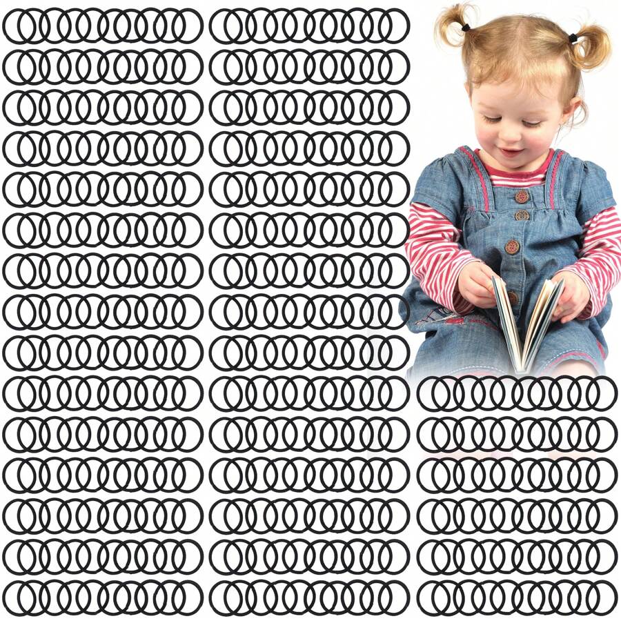 100pcs Black Hair Ties For Children - Black - View 1