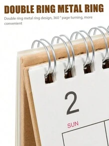 1pc 2024 Taiwan Calendar Simplified Calendar Notepad Monthly Calendar Ins Style Office Work Yearbook Retro Table Calendar - White - View 6