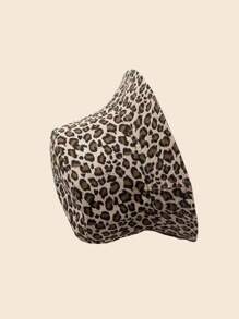 1pc Women's Leopard Print Linen Reversible Bucket Hat, Adult Outdoor Casual Headwear, Suitable For Daily Use Vintage