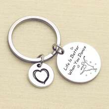 1pc Unisex Stainless Steel Dancing Girl Keychain With Creative & Artistic European & American Style Design, Ideal Gift For Dance Lovers, Dance Teachers, Valentine's Day - Silver - View 3