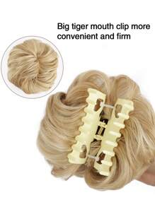 nimoki 女性爪夾凌亂蓬鬆辮髮簪,耐高溫合成髮球6英寸捲曲鬆散髮球擴展甩髮髮球爪夾馬尾頭髮,適用於日常使用(金色) - 金色 - 查看 2