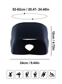 1入組冬季防風耳暖頭帶,配有馬尾孔,適合女性進行騎行、滑雪和慢跑等戶外活動 - 藏蓝色 - 查看 2