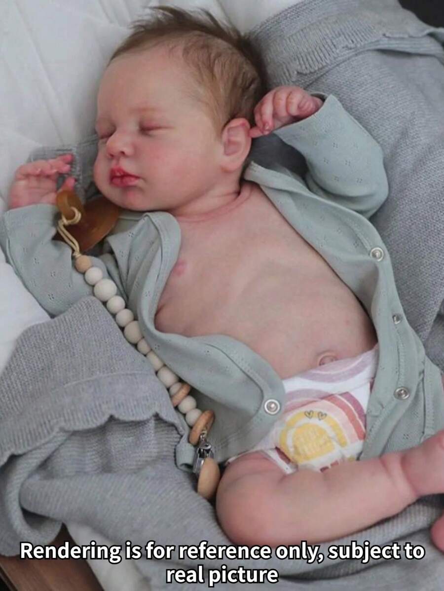18 Inch Full Body Soft Silicone Vinyl Loulou Bebe Newborn Doll Handmade 3D Painted Reborn Boy