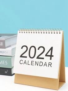 1pc 2024 Taiwan Calendar Simplified Calendar Notepad Monthly Calendar Ins Style Office Work Yearbook Retro Table Calendar - White - View 3