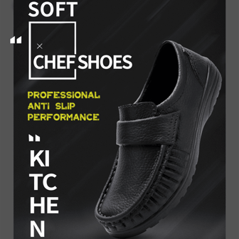 1 Pair Wako Women's Professional Non-Slip Chef Shoes Slip Resistant Restaurant Food Service Working Shoes For Women, Hospital Doctor Nursing Surgical Shoes Slip On Clogs, Anti Skid Cook Kitchen Garden Work Shoes Black Color Lightweight Waterproof Oil Resistant 8021