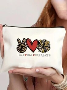 Cheer Stuff Cheerleader Cheer Bag Funny Girls Christmas Birthday Gifts For Women, Canvas Toiletry Bag - White - View 1