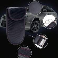 1入車鑰匙訊號阻隔盒,新款碳纖維 Rfid 阻隔無鑰匙進入遙控車鑰匙訊號阻隔盒,防盜防丟盒 - 黑色 - 查看 3