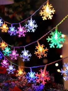 1.5/3/6 米 LED 雪花灯串，冬季浪漫圣诞窗帘灯，婚礼派对家居花园卧室户外室内装饰童话灯