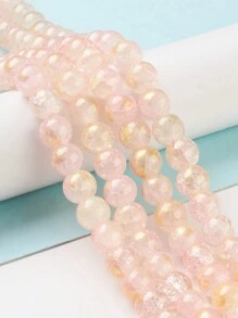 About 100pcs/Strand 8mm Baking Painted Crackle Glass Bead Strands, Hole: 1.2mm - 8mm - View 6