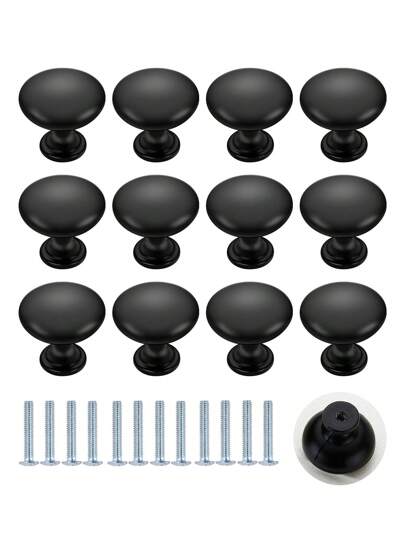 12Pcs Kitchen Cabinet Knobs Matte Black Knobs Drawer Pulls Door Dresser Drawer Handles Knobs For Dresser Drawers
