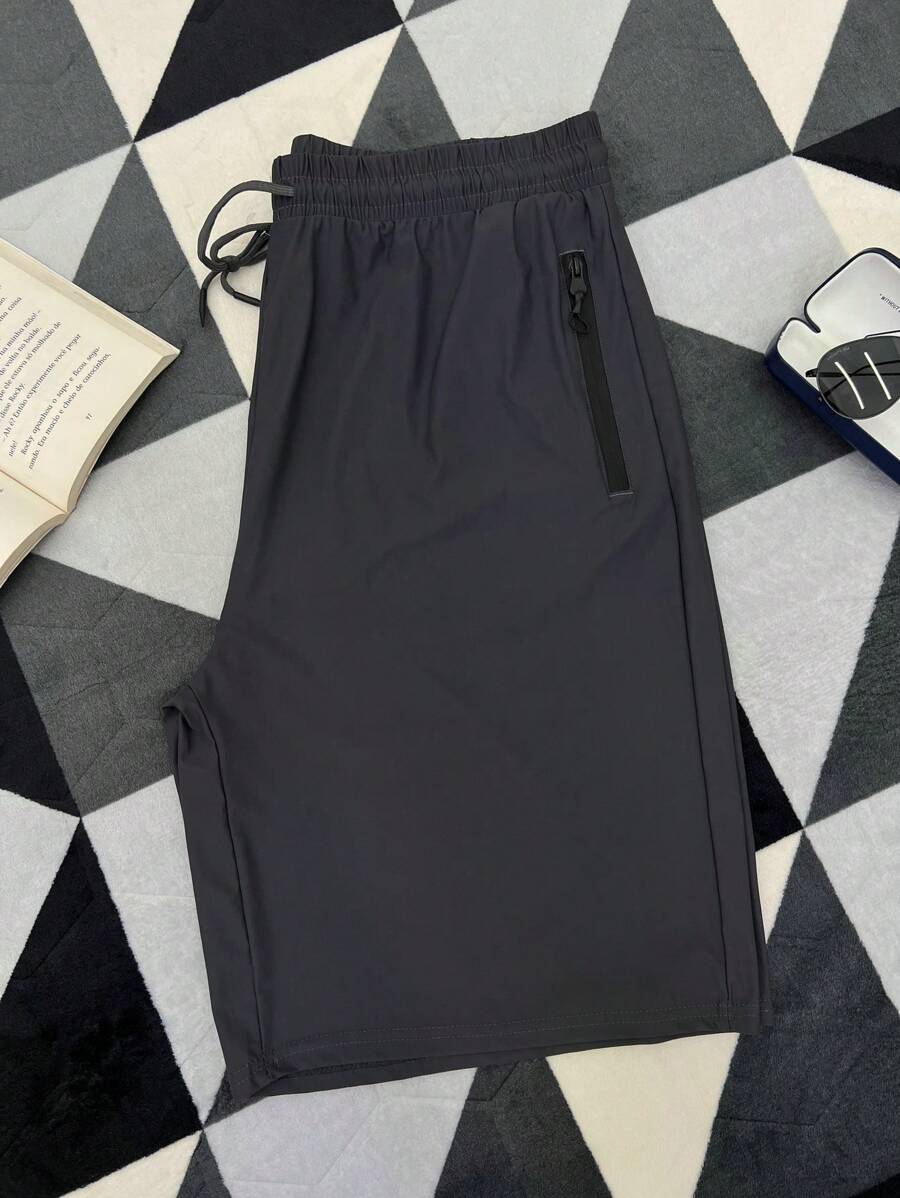 Men Plus Size Shorts - Dark Grey - View 1