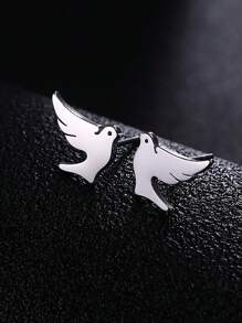 1 Paar Edelstahl-ohrstecker In Tier-, Schneeflocken-, Stern-, Mond- Und Herzform Für Damen, Niedlicher Miniatur-ohrschmuck, Geburtstags- Und Weihnachtsgeschenk