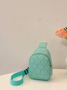 Kids' Crossbody Sling Bag, Cute Princess Pu Leather Embroidery Thread Fashion Chest Bag For Boys And Girls - Green - View 6