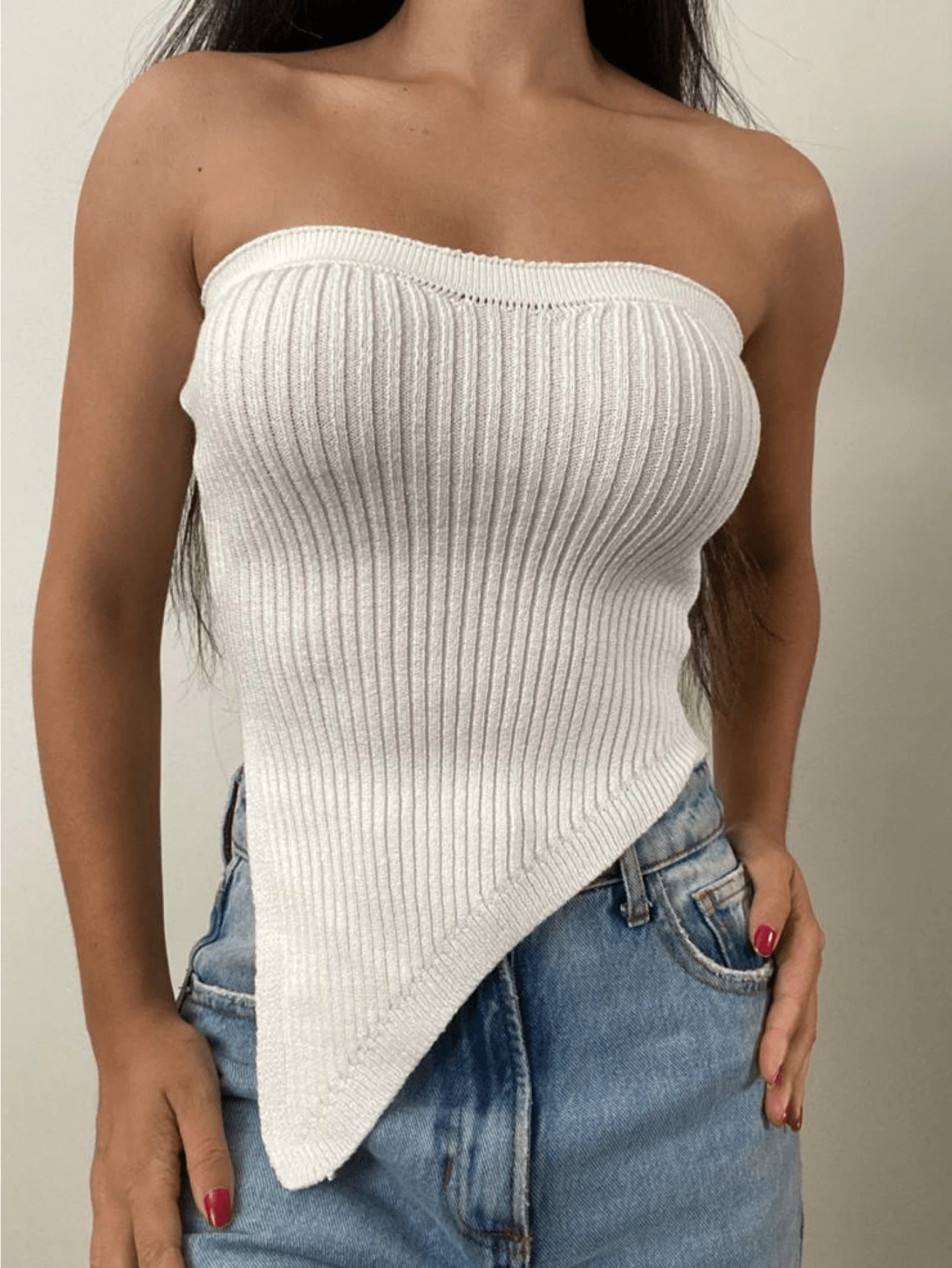 Women Knit Tops - 白色 - 查看 1