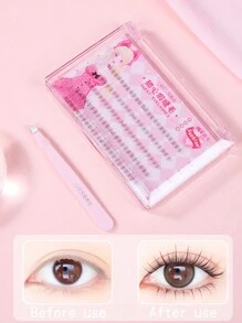120 cụm 0,07mm 5-6mm Air Stem Slouchy Ngọn lửa nhỏ Hạ mi Lông mi giả - Hồng - Xem 2
