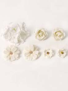 7pcs/Package Artificial White Flower Materials Set - White - View 3