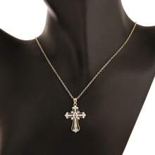 1 Pieza Collar De Lujo De Moda Con Colgante Cruzado Para Mujeres, Elegante Cadena De Clavícula Con , Accesorios De Joyería, Regalo Para Chicas