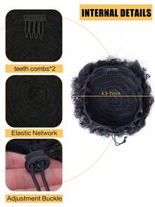 6吋短卷鬆順或結實摩登氣息的拉繩馬尾髮型,適用於非洲裔美國女性,剪接上花梢易於更換並可搭配裝飾用品,情境如為日常、聚會、節日等。 - 黑色 - 查看 7