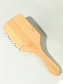 木質氣墊頭皮按摩髮刷,帶防靜電,大板梳,適合家庭和專業美髮沙龍使用,深綠色 - 彩色 - 查看 3