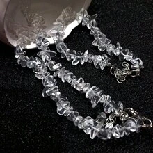 5-8mm Crystal Pebble Bead Bracelet And Necklace Set - White - View 3
