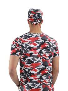 SOULMATE Surgical Medical Cap For Men - 紅色迷彩 - 查看 3