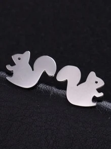 1 Paar Edelstahl-ohrstecker In Tier-, Schneeflocken-, Stern-, Mond- Und Herzform Für Damen, Niedlicher Miniatur-ohrschmuck, Geburtstags- Und Weihnachtsgeschenk