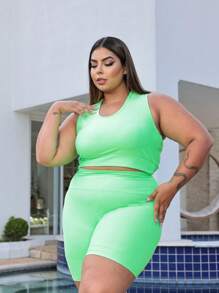 Plus Size Co-Ords - VERDE NEON - View 1