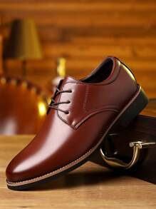 男士時尚正式商務鞋 - 棕色 - 查看 1
