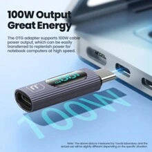 Toocki 100W Type C To Type C OTG Adapter LED Display P3.0 Fast Charging USB C OTG Converter For Laptop