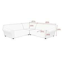 MIFXIN Sectional Corner Sofa Covers 7 Seat L-Shaped Sofa Sectional Couch Slipcovers 3 Piece Velvet Stretch Soft Washable Furniture Sofa Protector for 7-Seater Corner Sofas - Màu be - Xem 4