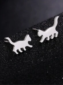 1 Paar Edelstahl-ohrstecker In Tier-, Schneeflocken-, Stern-, Mond- Und Herzform Für Damen, Niedlicher Miniatur-ohrschmuck, Geburtstags- Und Weihnachtsgeschenk
