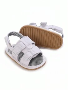 新款夏季时尚简约舒适透气纯色系列男女通用婴儿凉鞋（0-1岁） - 白色 - 查看 4