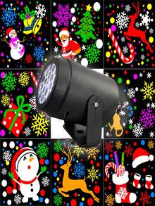 1pc Christmas Home Decoration Led Projector Light With 360° Rotation For Outdoor Indoor Use, Party Decor - Black - View 2